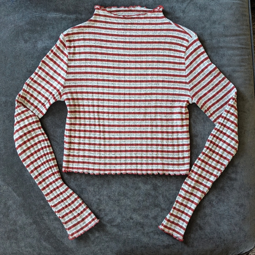 Striped Ribbed Long Sleeve Top